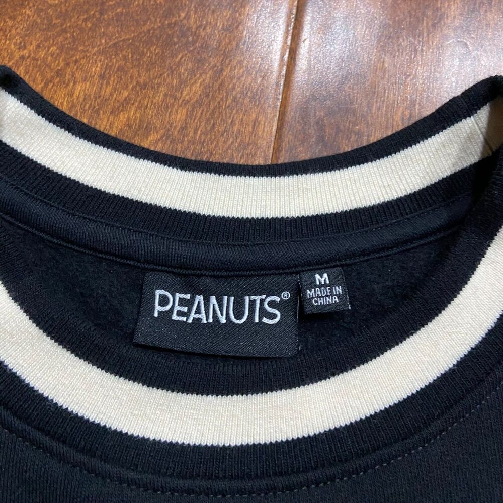 Joe Cool x Peanuts Chenille Snoopy Crewneck Sweatshirt Black Men's Size Medium - Picture 6 of 8